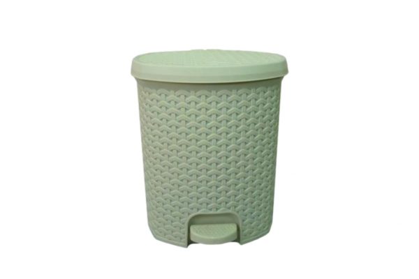 Kitchen Rubbish Viss Rattan Style Plastic Pedal Bin 3 litres Bathroom 21 litres 3 Litre, Ivory 