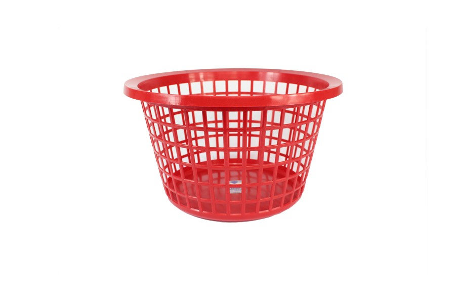 Buy Red Round Laundry Basket Plastic Storage Boxes