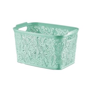 Plastic Pastel Green Medium Lace Basket Box