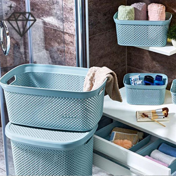 Plastic Storage Basket Box Bin Container Organizer Clothes Laundry Home-Holde-UK 