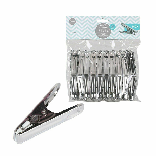 20 x Stainless Steel Clothing Peg Plastic Storage Boxes