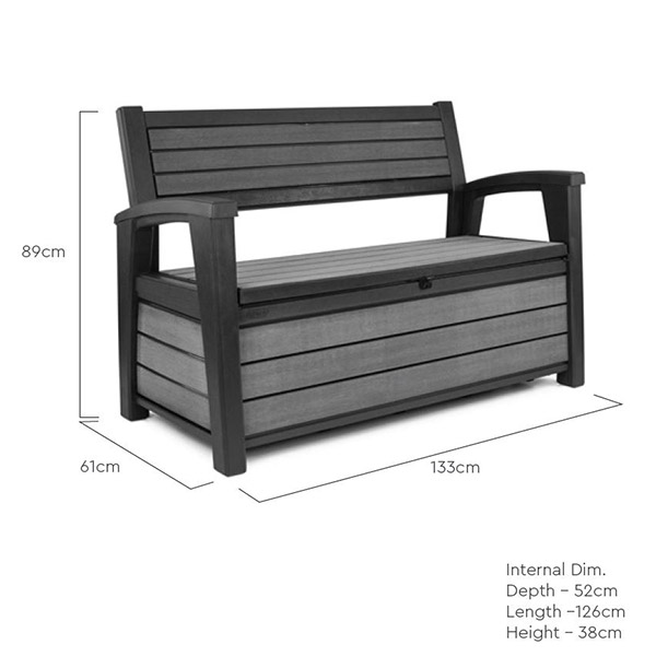 Hudson Storage Bench Duotech Plastic Storage Boxes